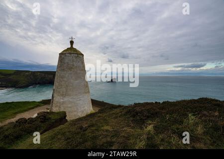 PORTREATH PEPPERPOT FISCHERHAFEN CORNWALL PENWITH NORDATLANTIKKÜSTE Stockfoto