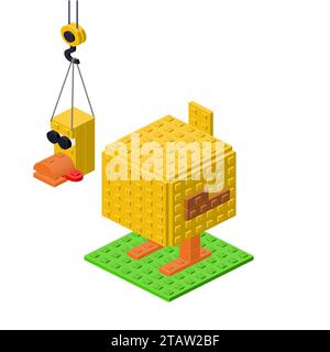 Konzept der Entenfleischproduktion. Vektor Stock Vektor