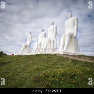 Berühmte Skulpturen man meets the See in Esbjerg, Dänemark Stockfoto