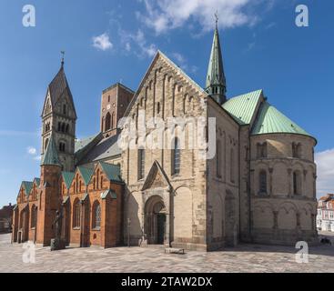 Die Kathedrale von Ribe, das bedeutendste romanische Gebäude Dänemarks Stockfoto