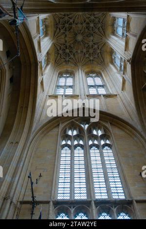 Blick auf das Innere des Turms der St. Boltoph's Kirche, bekannt als Boston Stump Stockfoto