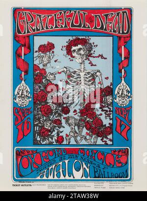 Grateful Dead 1966 'Skeleton & Roses' Avalon Ballroom, San Francisco - Handbill Stockfoto