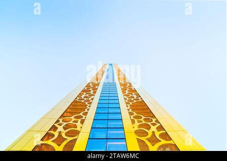 Dubai, VAE - 14. oktober 2022: Dubai Frame. Golden Dubai Frame - neue Attraktion in Dubai, erstaunliche Architektur, Sightseeing-ATT der Vereinigten Arabischen Emirate Stockfoto