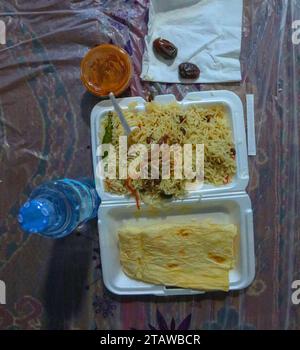 Afghanisches Essen, Essen in Afghanistan, Ramadan iftar Mahlzeit Stockfoto