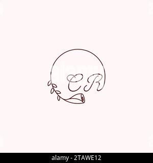 CR-Initialbuchstaben in hochwertigem, professionellem Design, das auf allen Druckmedien gut gedruckt werden kann Stock Vektor