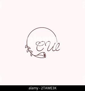 CW-Anfangsbuchstaben in hochwertigem, professionellem Design, das auf allen Druckmedien gut gedruckt werden kann Stock Vektor