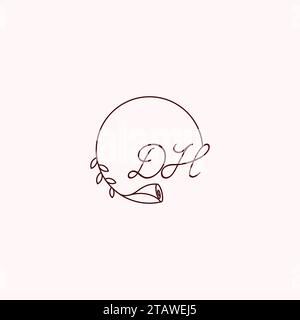 DH Initial-Logobuchstaben in hochwertigem, professionellem Design, das auf allen Druckmedien gut gedruckt werden kann Stock Vektor