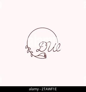 DW-Anfangsbuchstaben in hochwertigem, professionellem Design, das auf allen Druckmedien gut gedruckt werden kann Stock Vektor