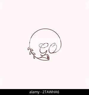 GO erste Logobuchstaben in hochwertigem, professionellem Design, das sich gut auf allen Druckmedien ausdrucken lässt Stock Vektor