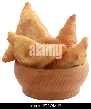 Traditionelles indisches, frittiertes Frühstück Samosa, sehr lecker Stockfoto