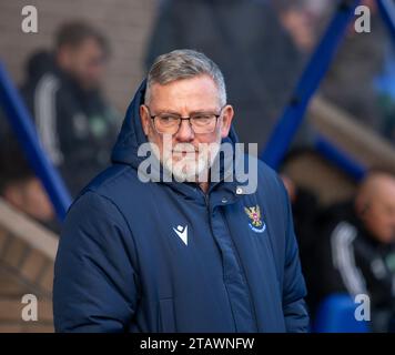 3. Dezember 2023; McDiarmid Park, Perth, Schottland: Scottish Premiership Football, St Johnstone gegen Celtic; St Johnstone-Manager Craig Levein Stockfoto