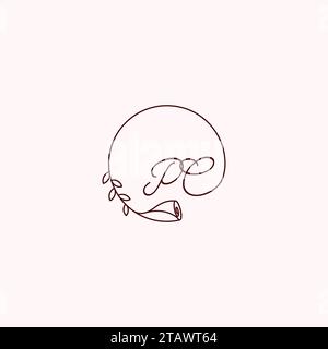 Die ersten Buchstaben des PC-Logos in hochwertigem, professionellem Design, das auf allen Druckmedien gut gedruckt werden kann Stock Vektor