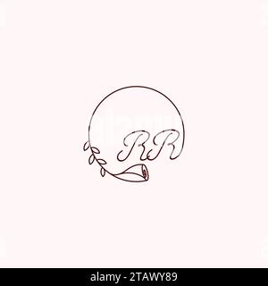 Die ersten Logobuchstaben des RR in hochwertigem, professionellem Design, das auf allen Druckmedien gut gedruckt werden kann Stock Vektor