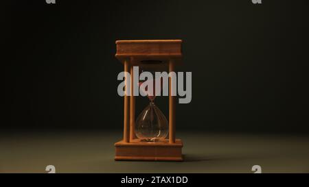 Sanduhr vor dunklem Hintergrund | sandglas, Sanduhr oder Sanduhr Stockfoto