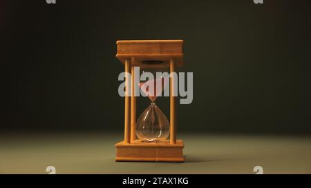 Sanduhr vor dunklem Hintergrund | sandglas, Sanduhr oder Sanduhr Stockfoto