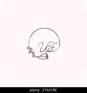 UF-Anfangsbuchstaben in hochwertigem, professionellem Design, das auf allen Druckmedien gut gedruckt werden kann Stock Vektor