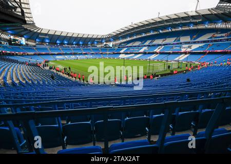 Manchester, Großbritannien. Dezember 2023. Innenansicht des Etihad vor dem Premier League-Spiel Manchester City gegen Tottenham Hotspur im Etihad Stadium, Manchester, Großbritannien, 3. Dezember 2023 (Foto: Conor Molloy/News Images) Credit: News Images LTD/Alamy Live News Stockfoto