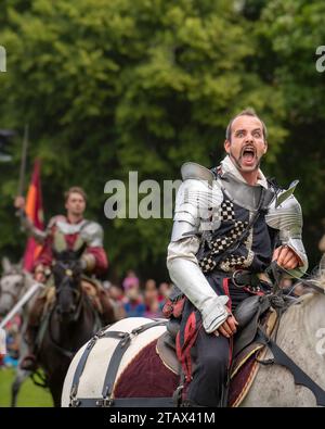 Turnierspiel, Linlithgow Palace, Schottland, Stockfoto