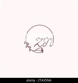 ZN erste Logobuchstaben in hochwertigem, professionellem Design, das auf allen Druckmedien gut gedruckt werden kann Stock Vektor