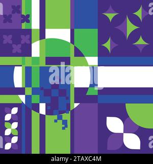 Geometrisches abstraktes Hintergrunddesign.Vektor-Illustration.Farbe Neo Geo Poster.abstraktes Farbmuster mit geometrischen Formen und Figuren für verschiedene d Stock Vektor