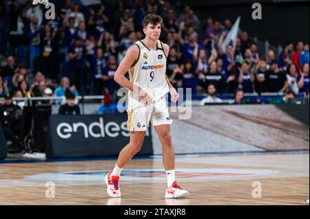 Madrid, Spanien. Dezember 2023. Hugo Gonzalez von Real Madrid wurde während des Basketballspiels der Liga Endesa ACB 23/24 zwischen Real Madrid und Rio Breogan im Wizink Center in Madrid gesehen. Quelle: Unabhängige Fotoagentur/Alamy Live News Stockfoto