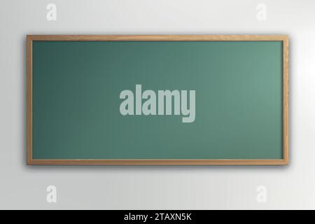 Schultafel mit Holzrahmen, Tafel isoliert auf dem Hintergrund der Klassenzimmer Wand Stock Vektor