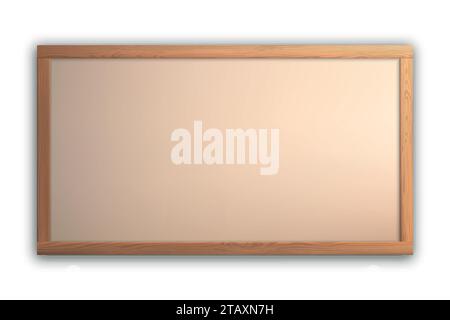 Schultafel mit Holzrahmen, Tafel isoliert auf weißem Hintergrund Stock Vektor