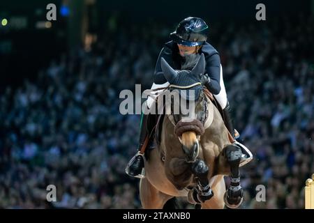 Stockholm, Stockholm, Schweden. Dezember 2023. Während des International Horse Show International Jumping Competition von 1,55 m in der Friends Arena am 3. Dezember in Stockholm (Foto: © Johan Dali/ZUMA Press Wire) NUR REDAKTIONELLE VERWENDUNG! Nicht für kommerzielle ZWECKE! Stockfoto