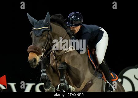 Stockholm, Stockholm, Schweden. Dezember 2023. Während des International Horse Show International Jumping Competition von 1,55 m in der Friends Arena am 3. Dezember in Stockholm (Foto: © Johan Dali/ZUMA Press Wire) NUR REDAKTIONELLE VERWENDUNG! Nicht für kommerzielle ZWECKE! Stockfoto