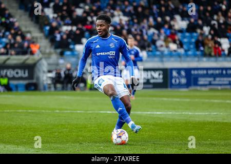 Lyngby, Dänemark. Dezember 2023. Tochi Chukwuani (42) von Lyngby BK während des 3F Superliga-Spiels zwischen Lyngby BK und Silkeborg IF im Lyngby Stadium in Lyngby. (Foto: Gonzales Photo/Alamy Live News Stockfoto