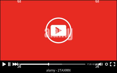 Moderne flache Video-Player-Schnittstelle für das Web. Vektorabbildung. Stock Vektor