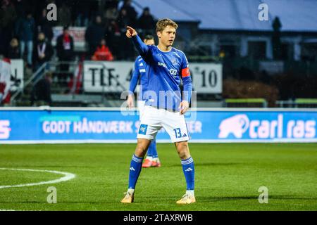 Lyngby, Dänemark. Dezember 2023. Casper Winther (13) von Lyngby BK wurde während des 3F Superliga-Spiels zwischen Lyngby BK und Silkeborg IF im Lyngby Stadium in Lyngby gesehen. (Foto: Gonzales Photo/Alamy Live News Stockfoto