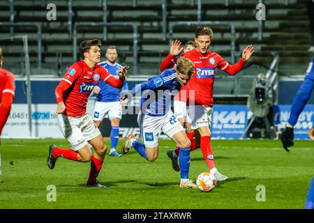 Lyngby, Dänemark. Dezember 2023. Andri Gudjohnsen (22) von Lyngby BK wurde während des 3F Superliga-Spiels zwischen Lyngby BK und Silkeborg IF im Lyngby Stadium in Lyngby gesehen. (Foto: Gonzales Photo/Alamy Live News Stockfoto