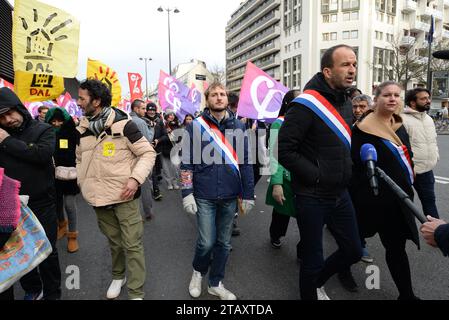 40ème anniversaire de la marche contre le racisme, les Premier teilnehmende étaient présents avec quelques députés de Gauche du P.S et de LFI Stockfoto