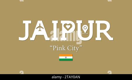 Jaipur, Pink City Typografie Vektor Illustration Stock Vektor