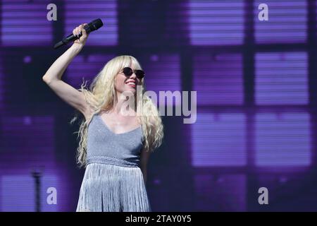 Sao Paulo, Brasilien. Dezember 2023. São PAULO, BRASILIEN – 3. DEZEMBER: Die kanadische Sängerin Carly Rae Jepsen tritt 2023 am 3. Dezember 2023 im Autódromo José Carlos Pace in Sao Paulo/SP auf der Bühne auf. (Foto: Leandro Bernardes/PxImages) Credit: PX Images/Alamy Live News Stockfoto