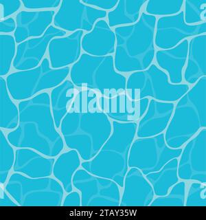 Türkisfarbener, welliger Hintergrund mit Wasserstruktur. Strahlend blauer Wasserwelligkeit Pool abstrakter Vektor Stock Vektor
