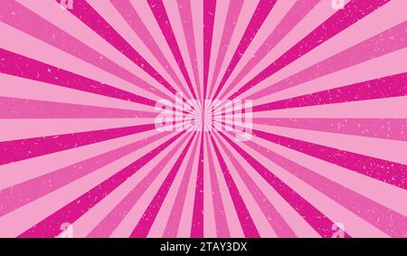 Sonnenstrahl groovig. Hintergrund der Sonnenstrahlen. Radialer Burst. Sunburst-Muster. Balkenlinie. Sonnenlicht abstrahlen. Textur mit Comic-Effekt. Retro-Pop-Art-Streifen Stock Vektor
