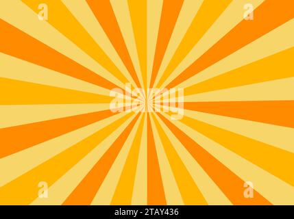 Retro gelb orange Sonne platzen Hintergrund mit bunten Streifen und Strahlen Vektor Stock Vektor