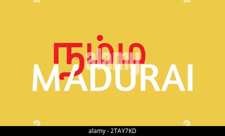 Namma Madurai Logo Vektor Illustration .Madurai ist eine der wichtigsten Städte des südindischen Bundesstaates Tamil Nadu. Stock Vektor