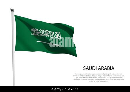 Nationalflagge Saudi-Arabien isoliert winkend auf weißem Hintergrund Stock Vektor