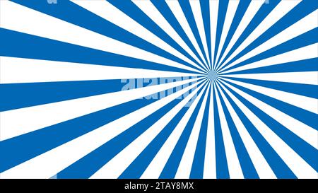 Vintage-Blau mit weißem Sonnenaufbruch Hintergrund mit bunten Streifen und Strahlenvektor Stock Vektor