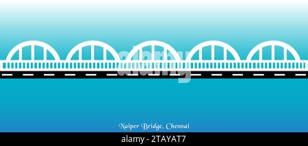 Chennai Napier Brücke Vektor Illustration Stock Vektor