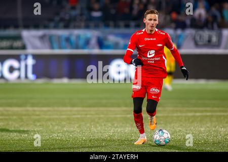 Drammen, Norwegen, 03. Dezember 2023. Branns Joachim Soltvedt spielte im Eliteserien-Spiel zwischen Strømsgodset und Brann im Marienlyst-Stadion in Drammen. Quelle: Frode Arnesen/Alamy Live News Stockfoto