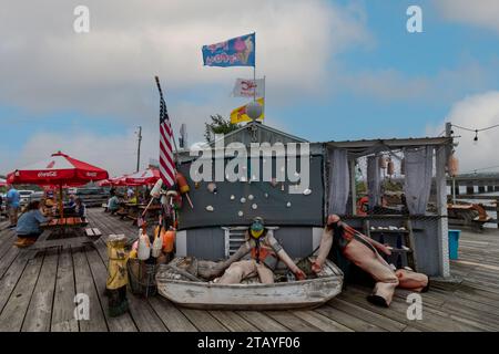 Wiscasset, ME USA – 12. Juli 2023: Sprague's Lobster Shack ist ein beliebter Ort für frische Hummer Roll und Muschelkuchen Stockfoto