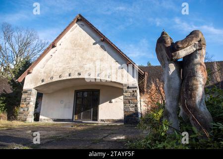 Ehemalige nazi Goebbels Villa, Deutschland BRD, Brandenburg - Bogensee bei Wandlitz, 03.2023. Leeres ehemaliges Landhaus des Nazi-Reichspropagandaministers Joseph Goebbels. Ehemaliges Landhaus des nazi-Propagandaministers Joseph Goebbels. â *** ehemalige nazi-Goebbels-Villa, BRD Brandenburg Bogensee bei Wandlitz, 03 2023 frei stehendes ehemaliges Landhaus des Nazi-Reichspropagandaministers Joseph Goebbels ehemaliges Landhaus des nazi-Propagandaministers Joseph Goebbels Â Copyright: MartinxFejer/EST&OST Fejer23032509 Credit: Imago/Alamy Live News Stockfoto