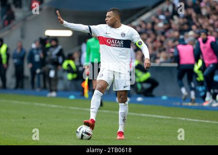 Le Havre, Frankreich. Dezember 2023. Kylian Mbappe von PSG in Aktion während des französischen Meisterschaftsspiels Ligue 1 zwischen Le Havre AC und Paris Saint-Germain am 3. Dezember 2023 im Oceane-Stadion in Le Havre, Frankreich - Foto Jean Catuffe/DPPI Credit: DPPI Media/Alamy Live News Stockfoto