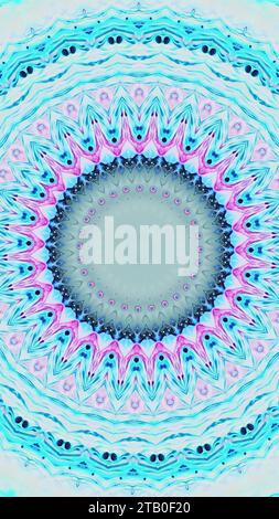 Kaleidoskop Ornament Farbe Mandala cyan blau rosa Stockfoto