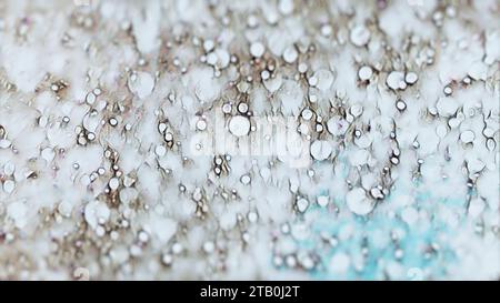 Blasen Textur Unschärfe Tropfen braune blaue Kreise fließen Stockfoto