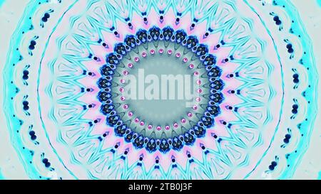 Kaleidoskop Hintergrund Mandala Design Cyan Pink Stockfoto
